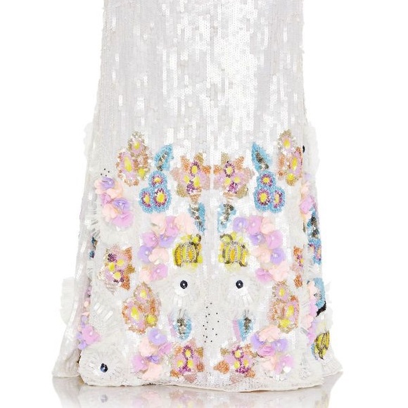 MAC DUGGAL SEQUINED MAXI EVENING DRESS WITH FLORAL HEM NWT - Picture 3 of 4